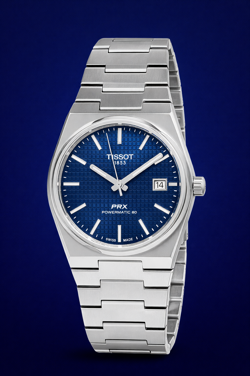 Tissot PRX Powermatic 80 40mm blue dial on bracelet